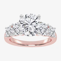(G / Vs2-Si1) Womens 3 1/2 CT. T.W Lab Grown White Diamond 14K Gold Round 5-Stone Engagement Ring