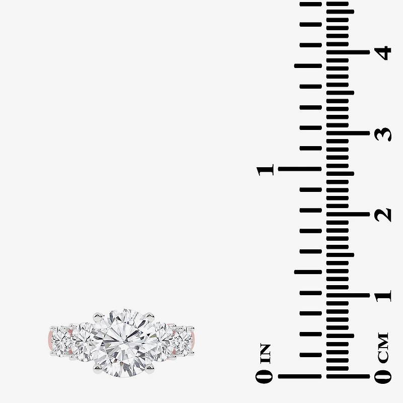 (G / Vs2-Si1) Womens 3 1/2 CT. T.W Lab Grown White Diamond 14K Gold Round 5-Stone Engagement Ring