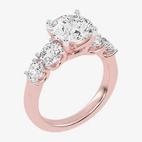 (G / Vs2-Si1) Womens 3 1/2 CT. T.W Lab Grown White Diamond 14K Gold Round 5-Stone Engagement Ring