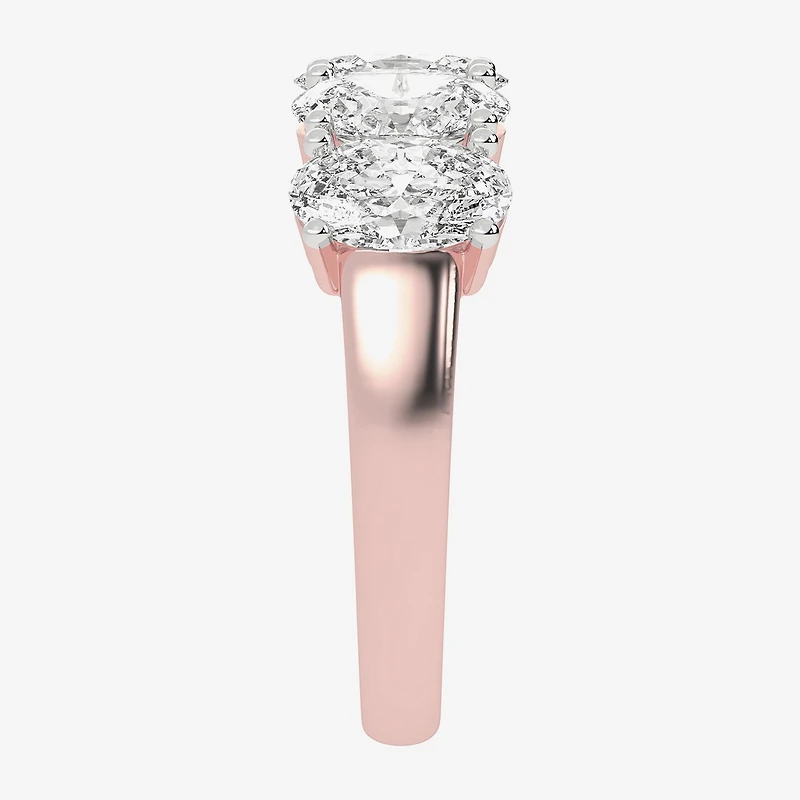 (G / Vs2-Si2) Womens 2 1/2 CT. T.W. Lab Grown White Diamond 14K Gold 5-Stone Anniversary Band