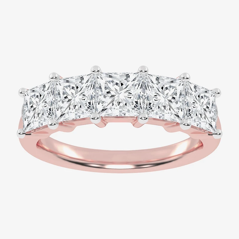 (G / Vs2-Si2) Womens 2 1/2 CT. T.W. Lab Grown White Diamond 14K Gold 5-Stone Anniversary Band