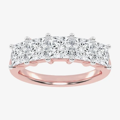 (G / Vs2-Si2) Womens 2 1/2 CT. T.W. Lab Grown White Diamond 14K Gold 5-Stone Anniversary Band