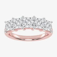 (G / Vs2-Si2) Womens 2 1/2 CT. T.W. Lab Grown White Diamond 14K Gold 5-Stone Anniversary Band