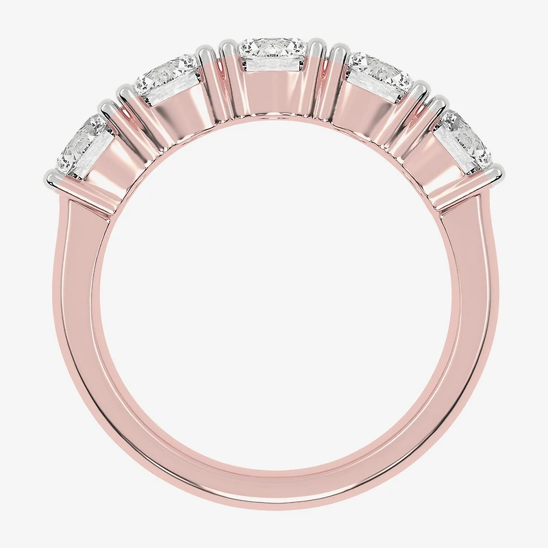 G / Vs2-Si2) Womens 2 1/2 CT. T.W. Lab Grown White Diamond 14K Gold 5-Stone Anniversary Band