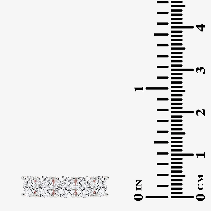 G / Vs2-Si2) Womens 2 1/2 CT. T.W. Lab Grown White Diamond 14K Gold 5-Stone Anniversary Band