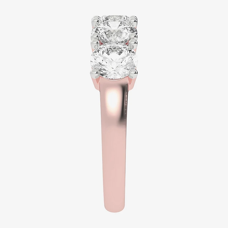 G / Vs2-Si2) Womens 2 1/2 CT. T.W. Lab Grown White Diamond 14K Gold 5-Stone Anniversary Band
