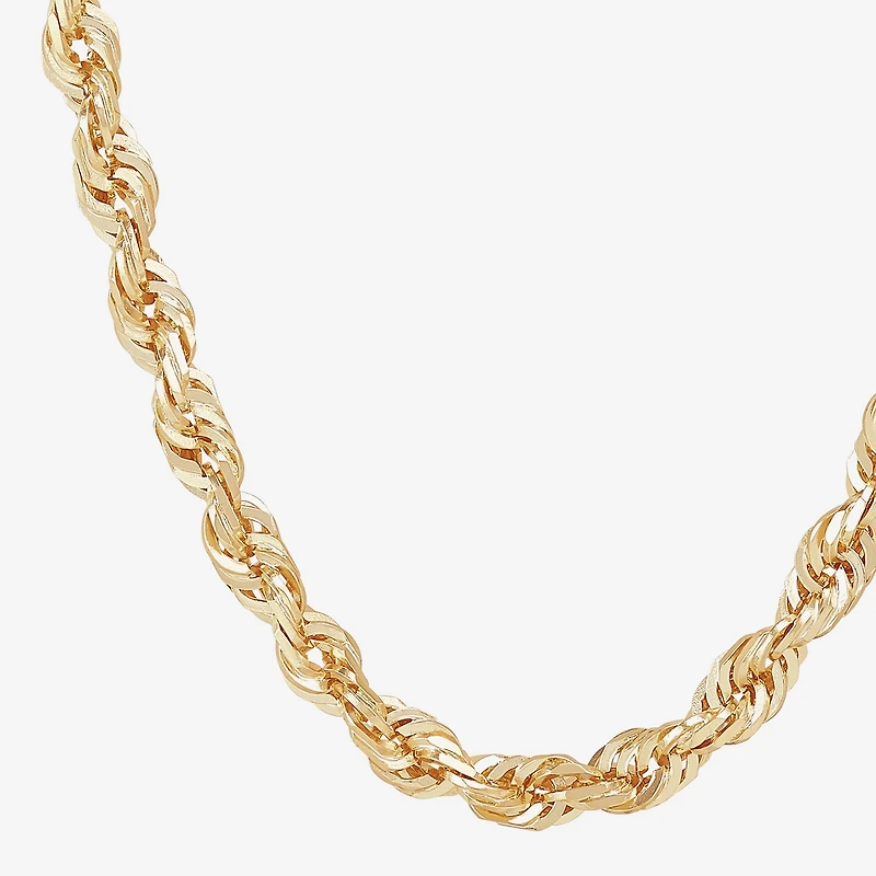Mens 14K Gold 24 Inch Rope Chain Necklace