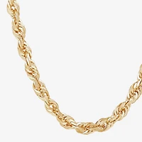 Mens 14K Gold 24 Inch Rope Chain Necklace