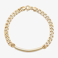 Made in Italy Mens 14K Gold 8 3/4 Inch Hollow Curb Id Bracelet