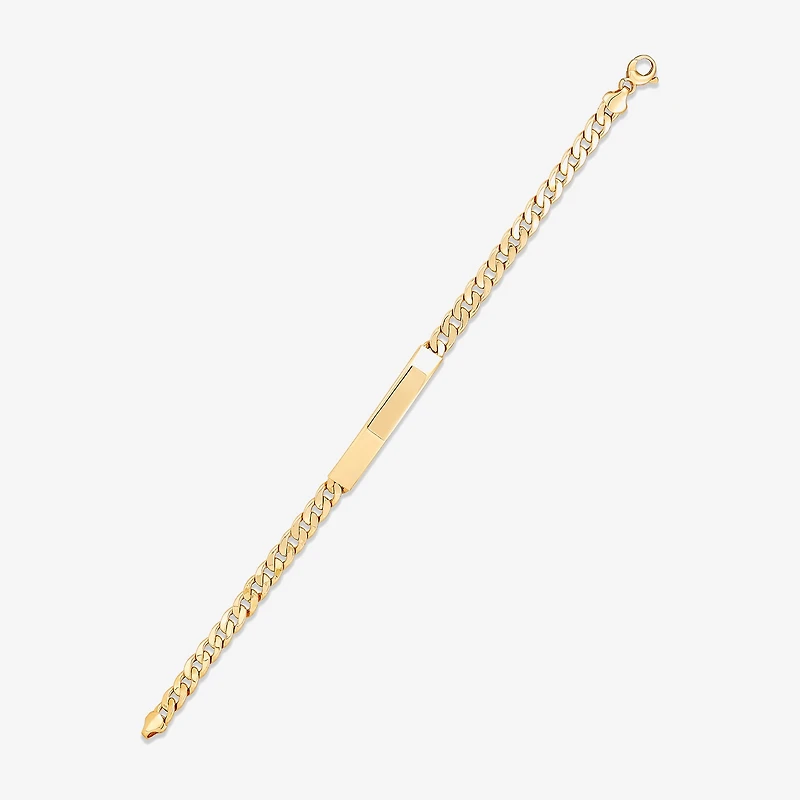Made in Italy Mens 14K Gold 8 3/4 Inch Hollow Curb Id Bracelet