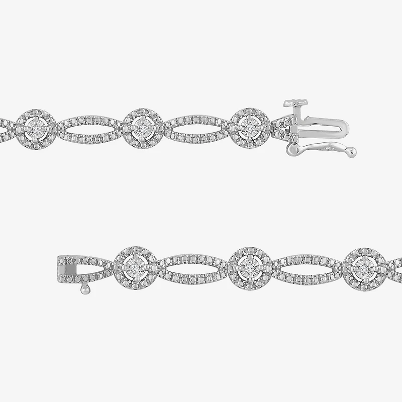 1/10 CT. T.W. Genuine Diamond Oval & Round Bracelet