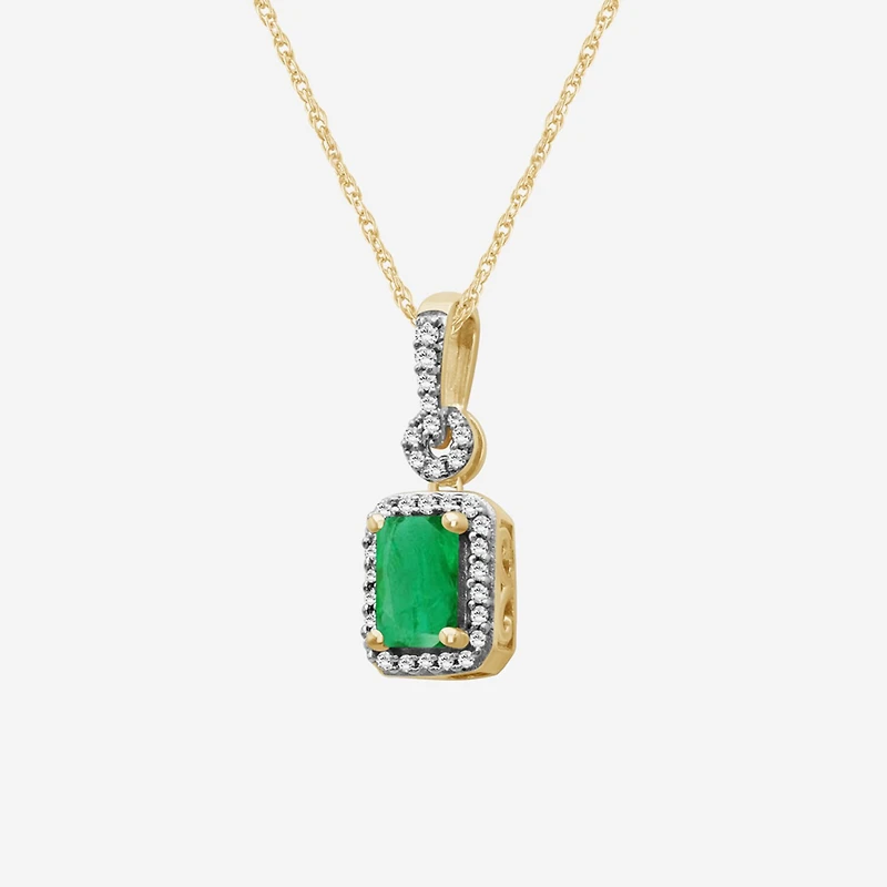 Womens Gemstone & 1/10 CT. T.W. Natural Diamond 10K Gold 18 Inch Pendant Necklace