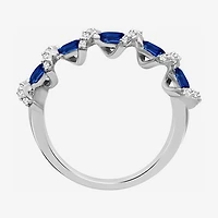 Womens Gemstone & 1/6 CT. T.W. Natural Diamond 10K Gold Oval Band