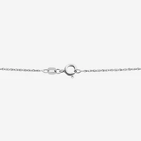 Womens Diamond Accent Gemstone 10K White Gold Cross 18 Inch Pendant Necklace