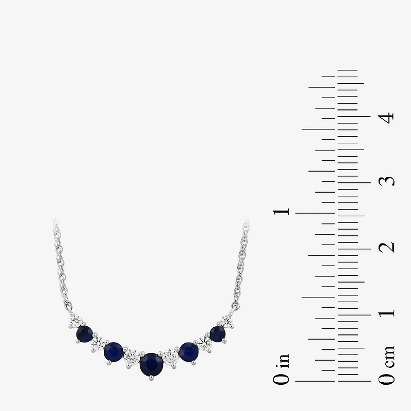 1/4 CT. T.W. Lab Grown Diamond and Created Gemstone Sterling Silver 18 Inch Pendant Necklace