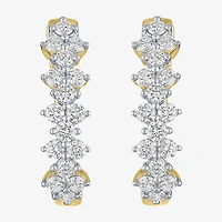 (G-H / Si2 I1) Womens 2 CT. T.W. Lab Grown White Diamond 10K Gold 24.5mm Hoop Earrings
