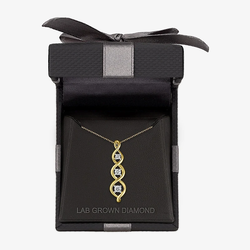 Gh / Si2 I1) Womens 1 CT. T.W. Lab Grown White Diamond 10K Gold Inch Pendant Necklace