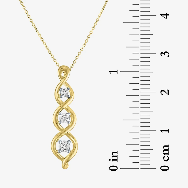 Gh / Si2 I1) Womens 1 CT. T.W. Lab Grown White Diamond 10K Gold Inch Pendant Necklace