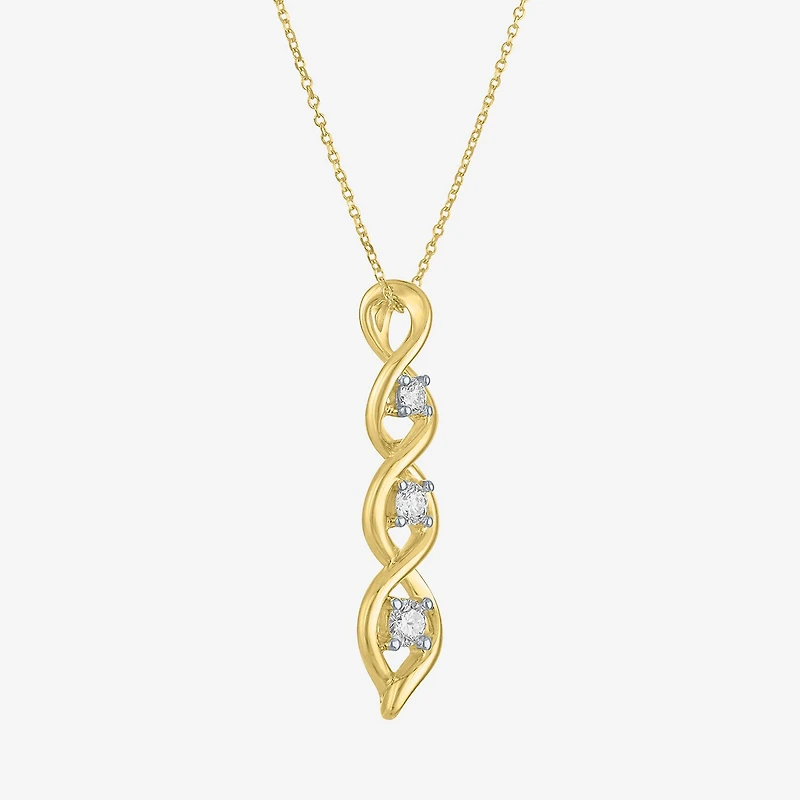 Gh / Si2 I1) Womens 1 CT. T.W. Lab Grown White Diamond 10K Gold Inch Pendant Necklace