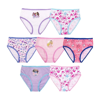 Little & Big Kid Girls Barbie 7 Pack Brief Panty Gup5812