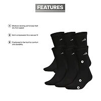 adidas Mens 6 Pair Crew Socks