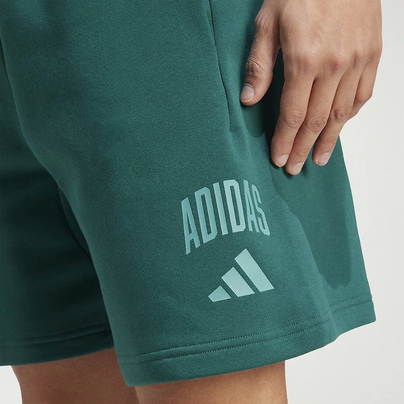 adidas Fleece Mens 7" Mid Rise Workout Shorts