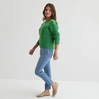 St. John's Bay Womens Crew Neck Long Sleeve Pullover Sweater
