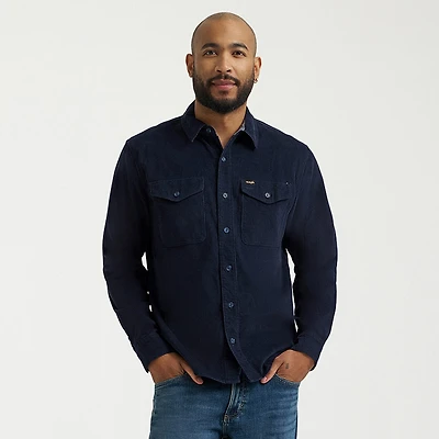Wrangler Corduroy Mens Long Sleeve Regular Fit Button-Down Shirt