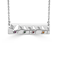 Bird Womens Multi Color 14K Gold Bar Rectangular 18 Inch Pendant Necklace