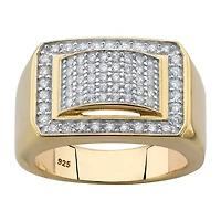 Mens 1 1/10 CT. T.W.  Cubic Zirconia 18K Gold Over Silver Fashion Ring