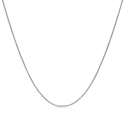 Mens Stainless Steel 18" 2mm Round Box Chain