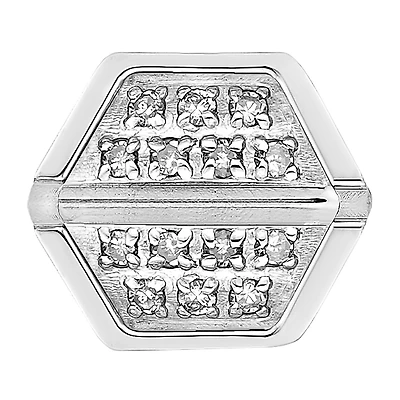 Mens 1/10 CT. T.W. Diamond Stainless Steel Stud Earring