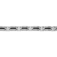 Mens Stainless Steel Railroad Link Bracelet