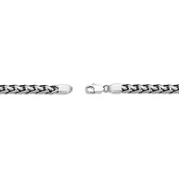 Mens Stainless Steel & Black IP 24" 8mm Wheat Chain