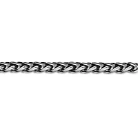 Mens Stainless Steel & Black IP 9" 8mm Wheat Bracelet