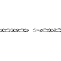 Mens Stainless Steel 9" 11mm Figaro Bracelet