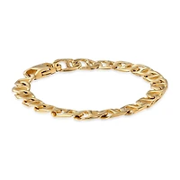 Mens Stainless Steel & Gold-Tone IP 9" 10mm Marine Link Bracelet