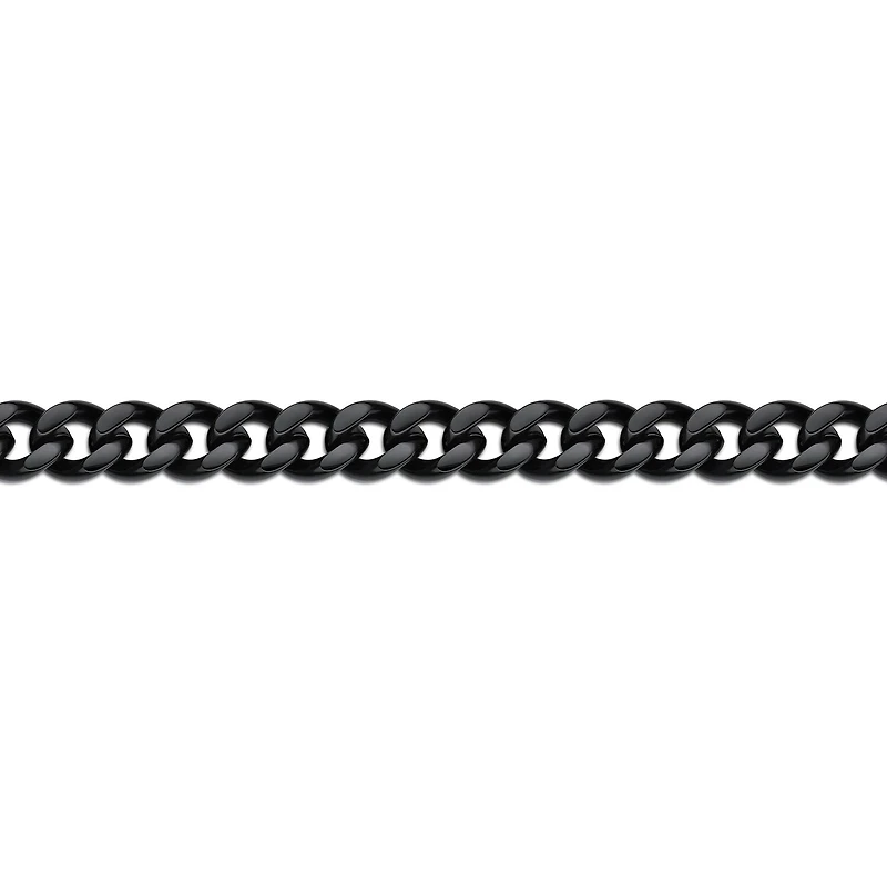 Mens Stainless Steel & Black IP 9" 12mm Chunky Curb Bracelet