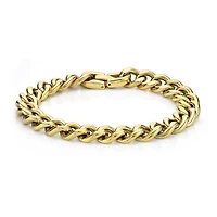 Mens Stainless Steel & Gold-Tone IP 9" 12mm Chunky Curb Bracelet