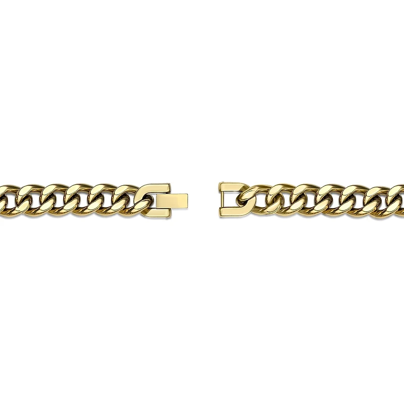 Mens Stainless Steel & Gold-Tone IP 9" 12mm Chunky Curb Bracelet