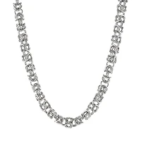 Mens Stainless Steel 24" 7mm Byzantine Chain