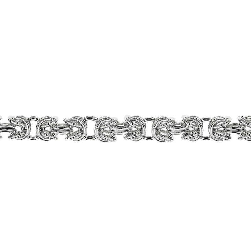 Mens Stainless Steel 24" 7mm Byzantine Chain