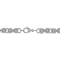 Mens Stainless Steel 24" 7mm Byzantine Chain