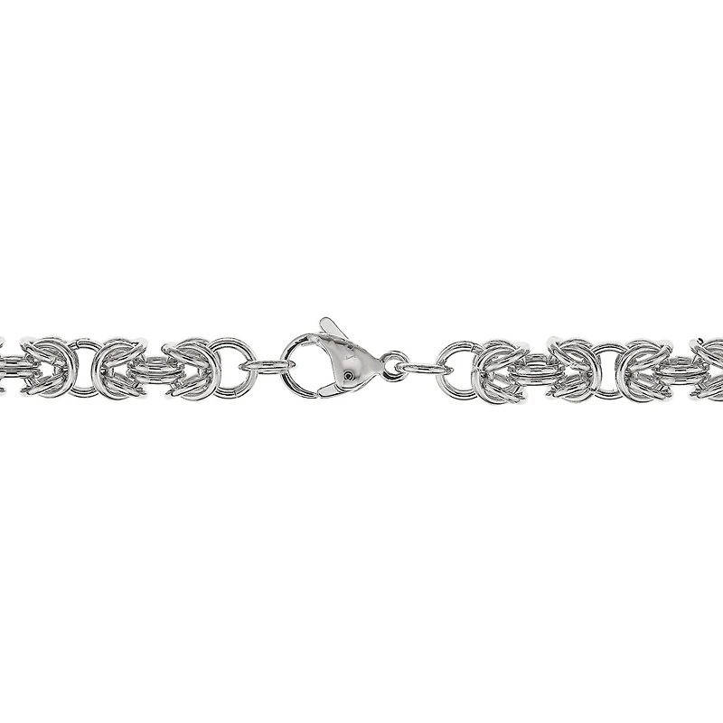 Mens Stainless Steel 24" 7mm Byzantine Chain