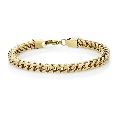 Mens Stainless Steel & Gold-Tone IP 9" 6mm Foxtail Bracelet