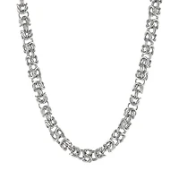 Mens Stainless Steel 18" 7mm Byzantine Chain