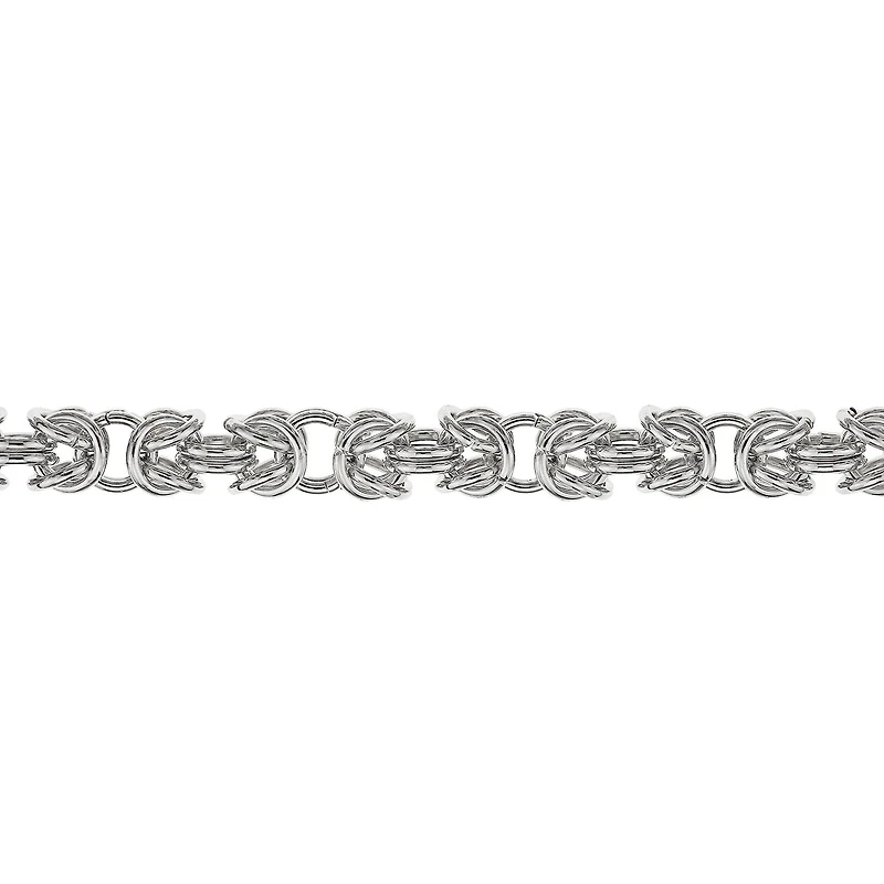 Mens Stainless Steel 18" 7mm Byzantine Chain