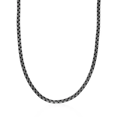 Mens Stainless Steel Inch Box Chain Necklace