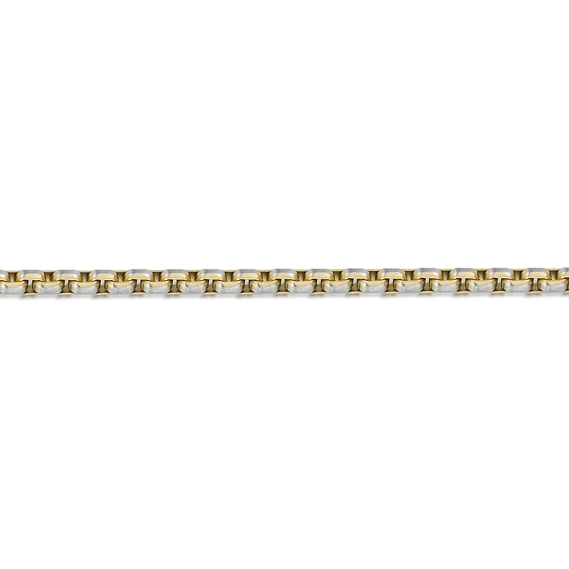 Mens Stainless Steel 8 1/2 Inch Solid Box Chain Bracelet