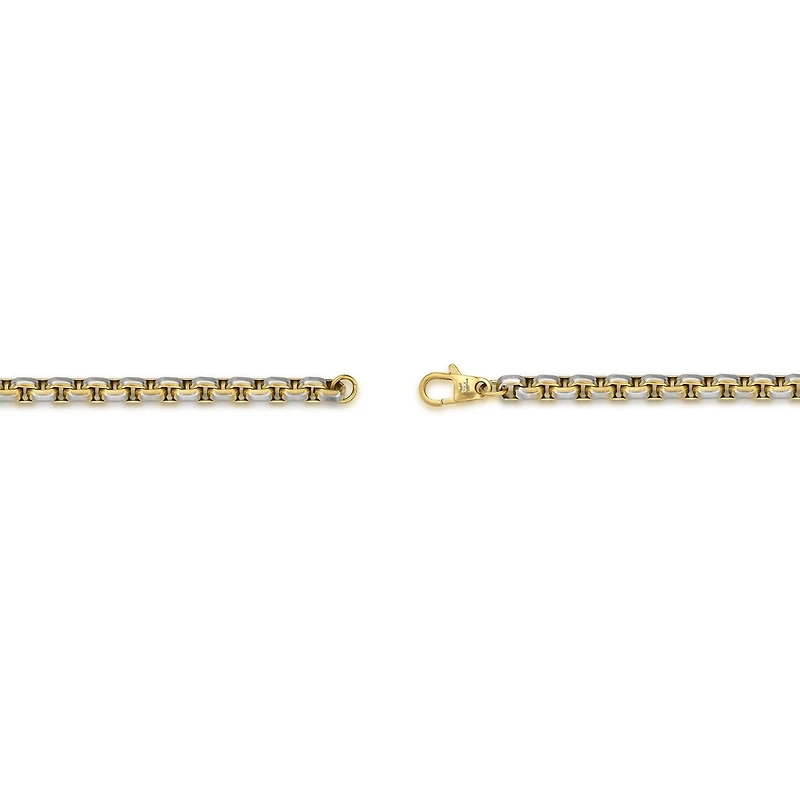 Mens Stainless Steel 8 1/2 Inch Solid Box Chain Bracelet